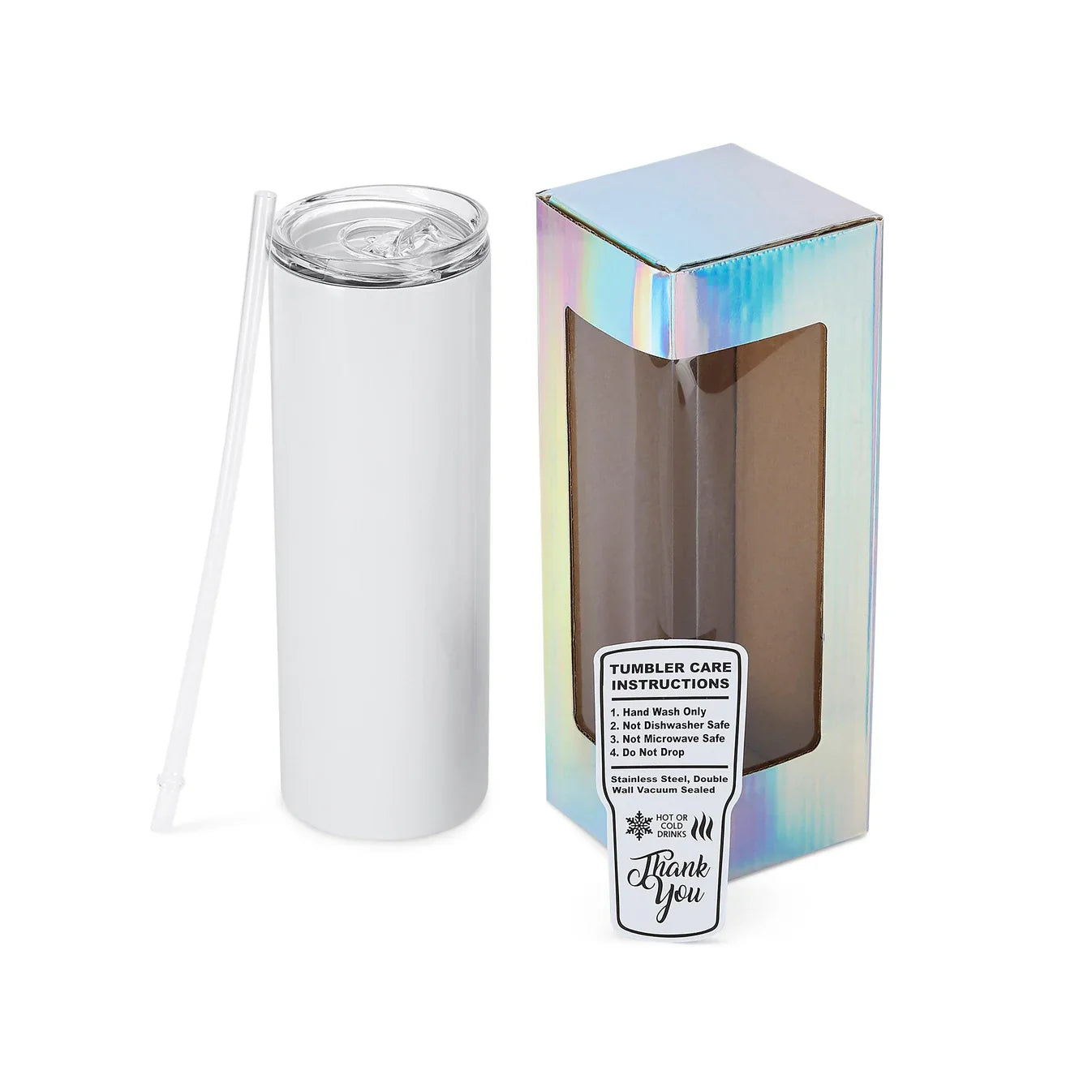 20 oz slim sublimation glass