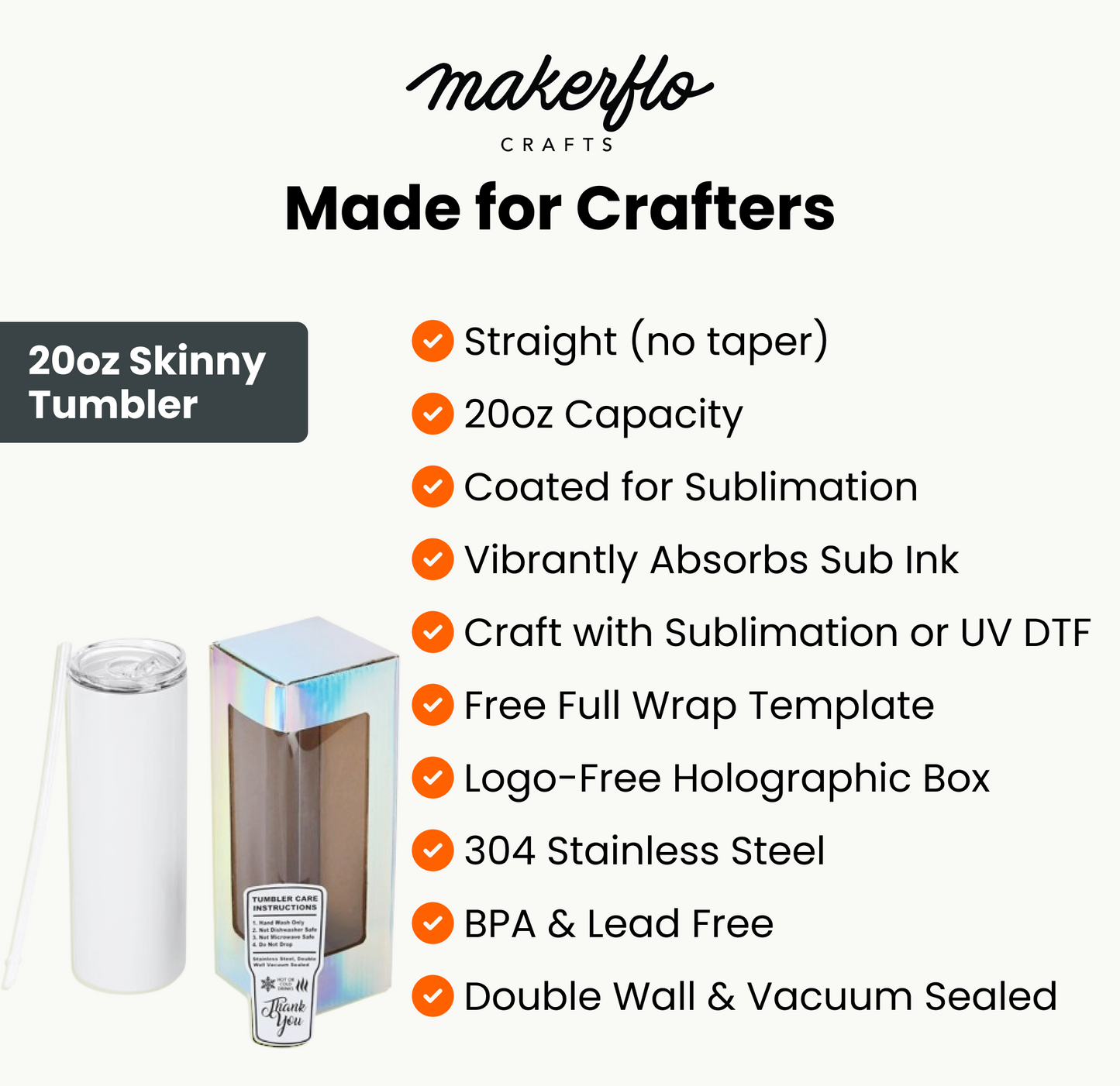 20 oz slim sublimation glass