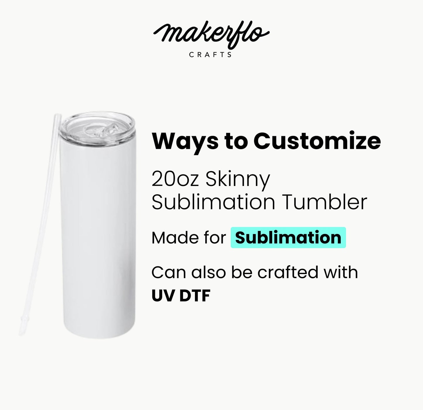 20 oz slim sublimation glass