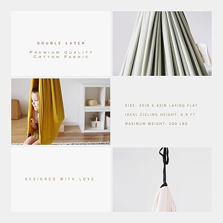 Columpio Sensorial de Compresión Doble Capa – Interior/Exterior, Soporta Hasta 200 lb