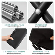 Set de 2 Tabourets de Camping Noirs – Compacts et Pratiques