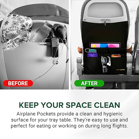 Cubierta de Bandeja para Avión con Bolsillos – Organiza tu espacio de vuelo con estilo