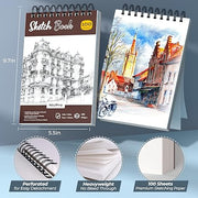 Kit de Dessin Artistique de 58 Pièces avec Étui en Cuir