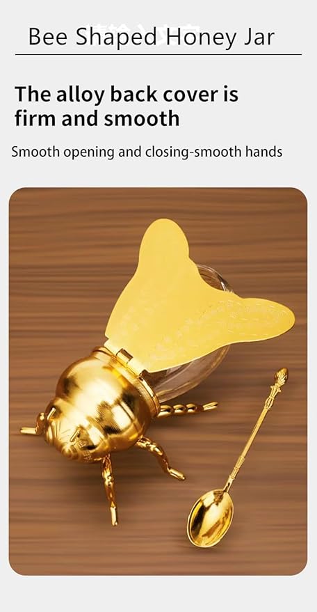 Pot à miel en verre avec doseur anti-goutte – Élégant, pratique et sans salissures