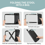 Set de 2 Tabourets de Camping Noirs – Compacts et Pratiques