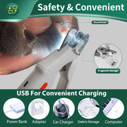 Cortador de Uñas 2 en 1 para Gatos y Perros – Recargable y Silencioso