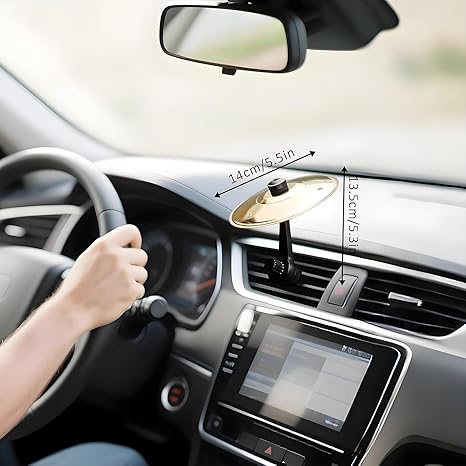 Mini Platillo de Batería para Coche | Accesorio Divertido para Rejilla de Aire