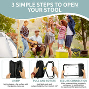 Set de 2 Tabourets de Camping Noirs – Compacts et Pratiques