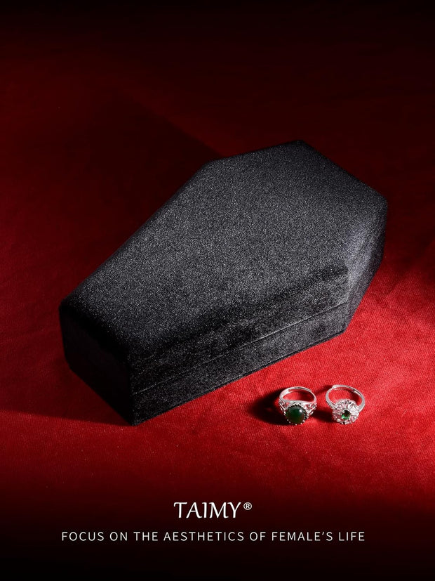 Boîte à Bijoux Gothique en Forme de Cercueil – Coffret en Velours pour Colliers, Bracelets et Bagues
