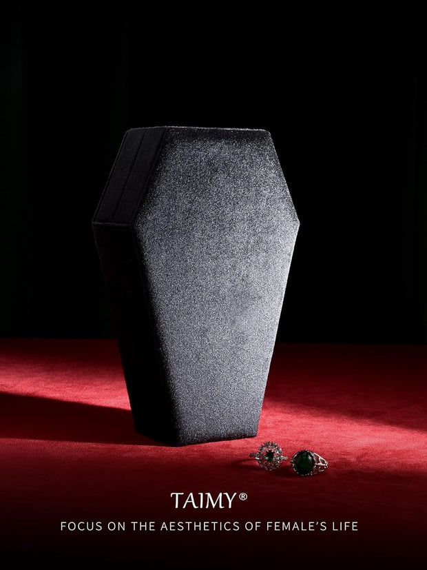 Boîte à Bijoux Gothique en Forme de Cercueil – Coffret en Velours pour Colliers, Bracelets et Bagues