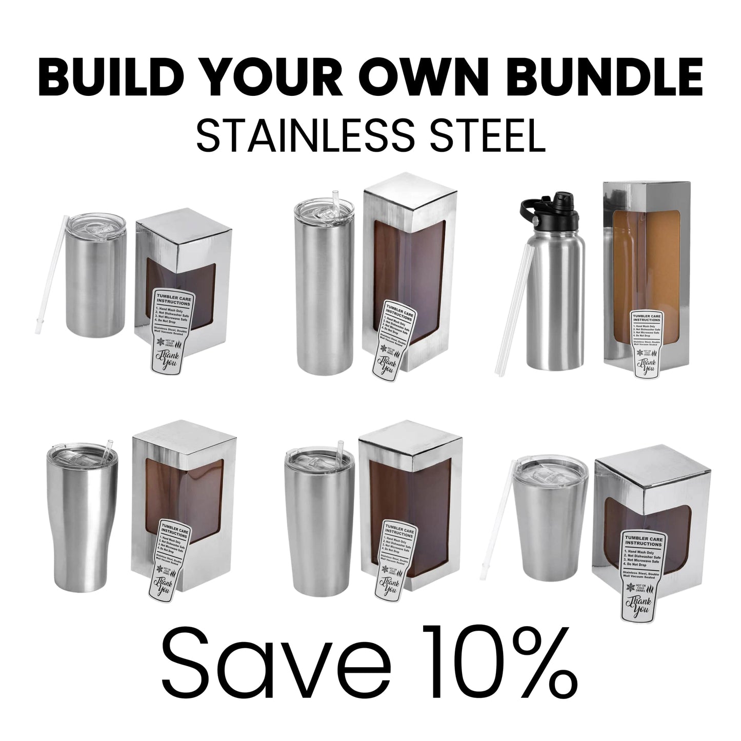 Stainless Steel Tumbler Bundle
